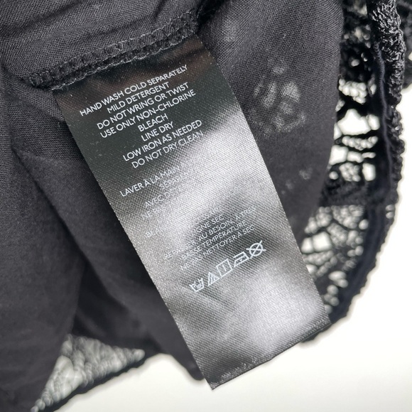 Anthropologie Maeve Eyelet Off The Shoulder Oversized Lace Black Top Size M - Picture 4 of 7